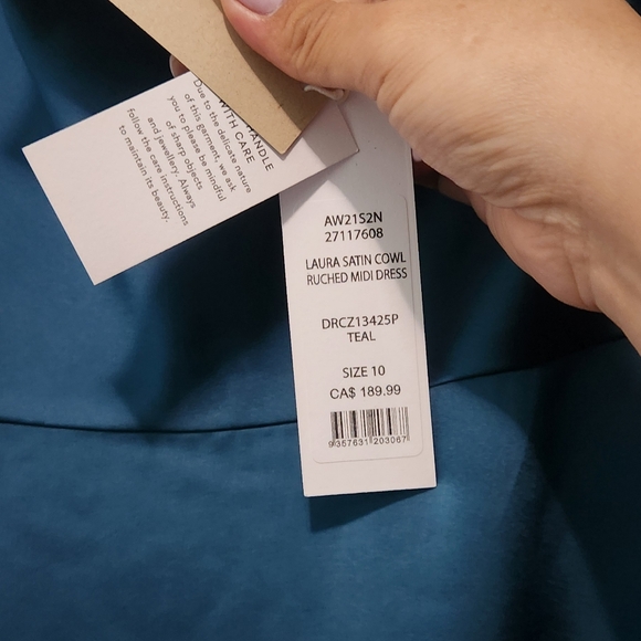 Brand New Ever New Laura Satin Cowl Dress - Picture 3 of 5